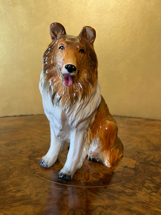 Border Collier Dog Statue Made In Japan