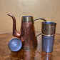 Vintage Four Piece Vebelux Copper & Hammered Brass Coffee Set