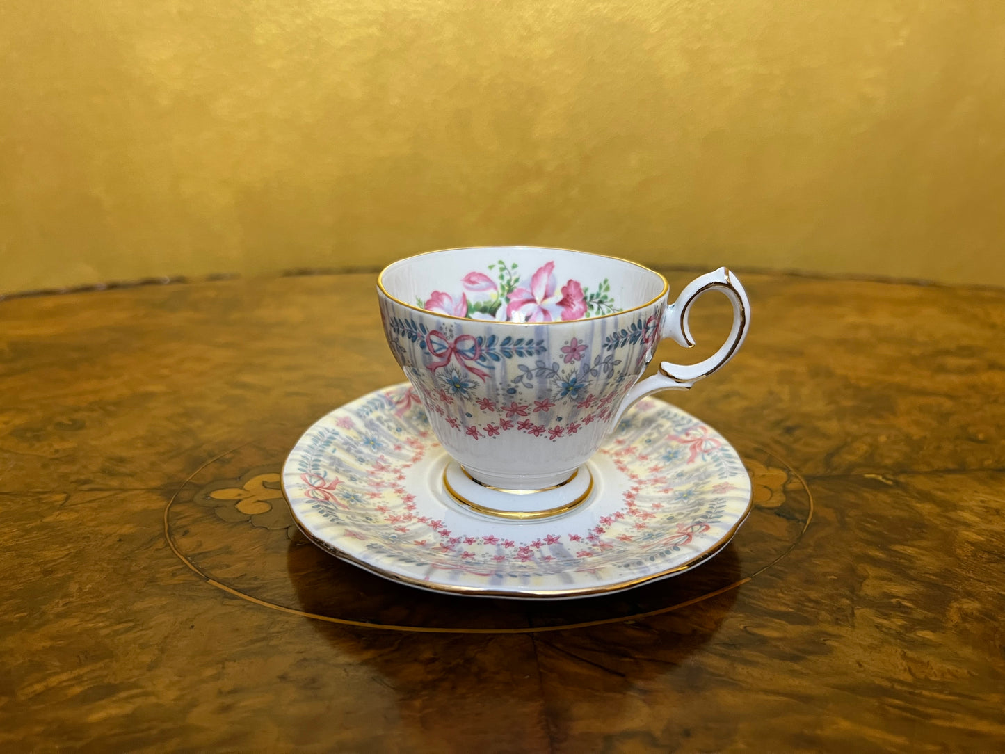 Vintage Royal Bridal Crown Queen Anne Tea Cup and Saucer