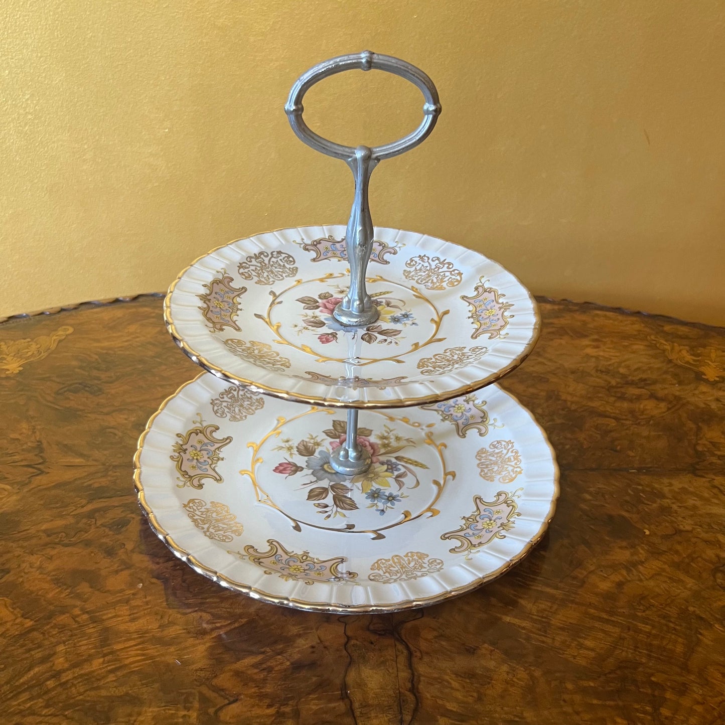 Woods & Sons Burslem Alpine White Ironstone Avon Cake Stand