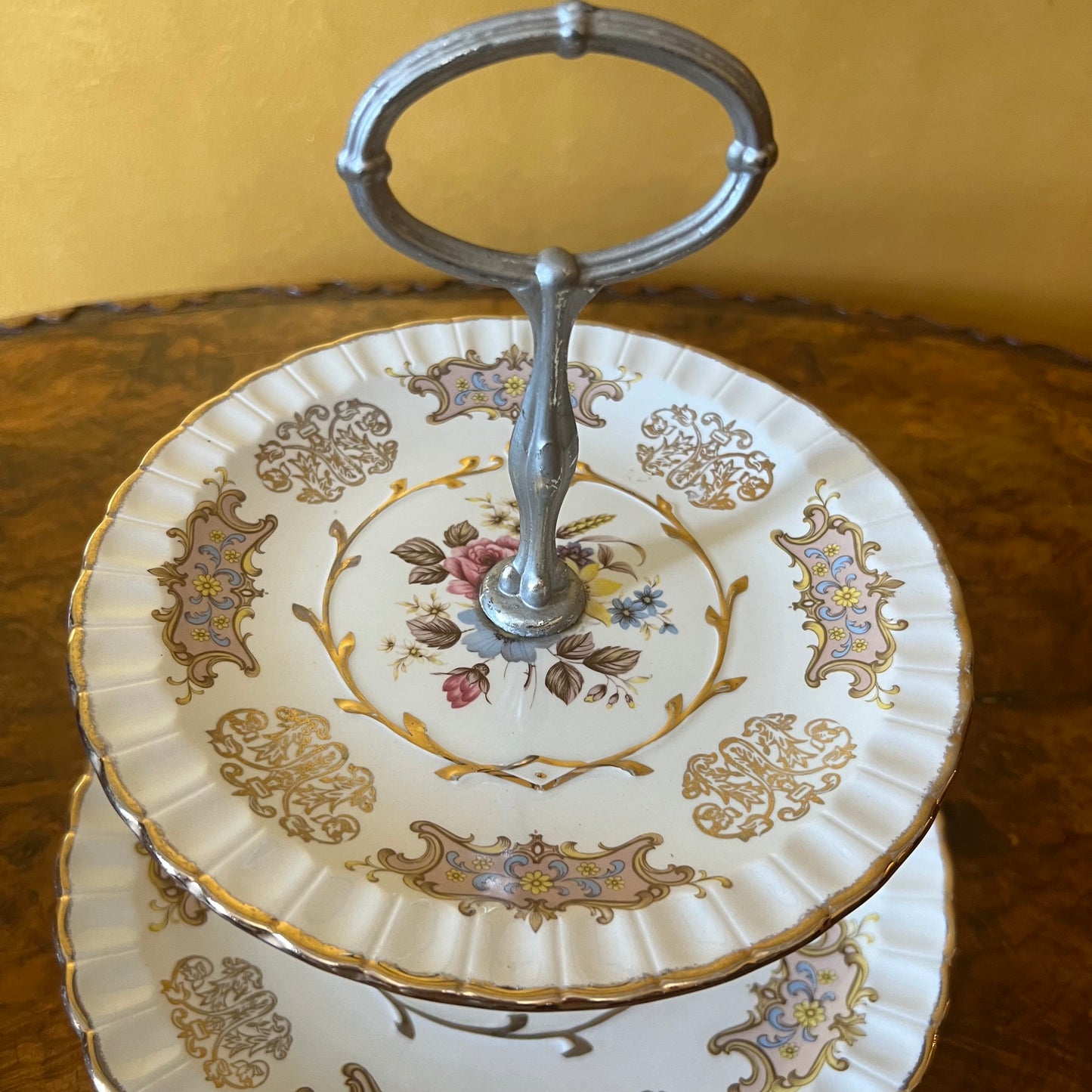 Woods & Sons Burslem Alpine White Ironstone Avon Cake Stand