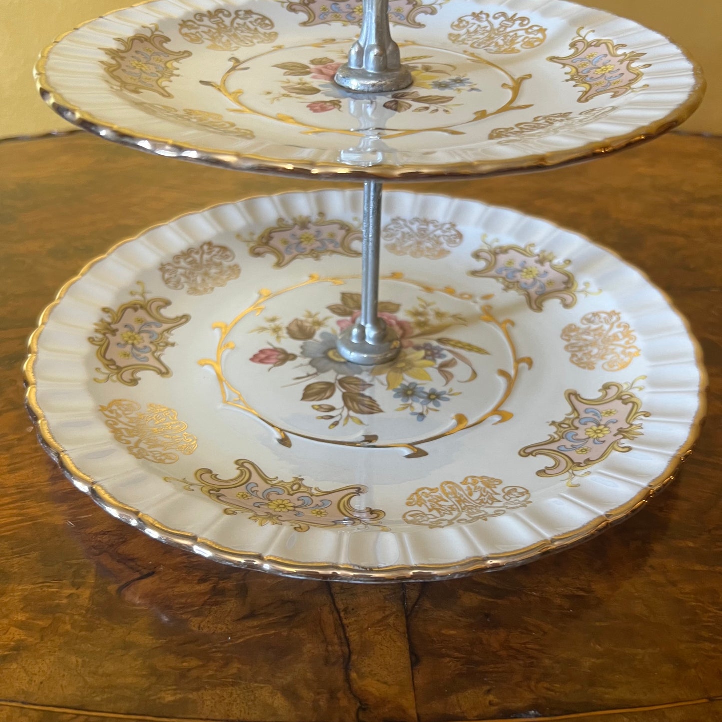 Woods & Sons Burslem Alpine White Ironstone Avon Cake Stand