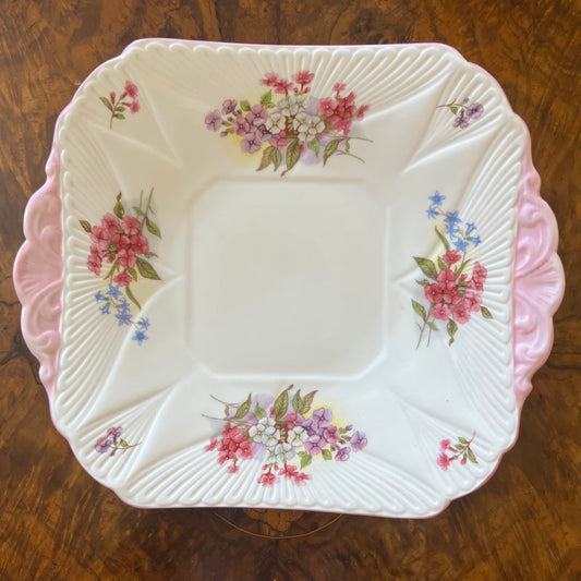 Vintage Shelley Stocks Pattern Cake Plate