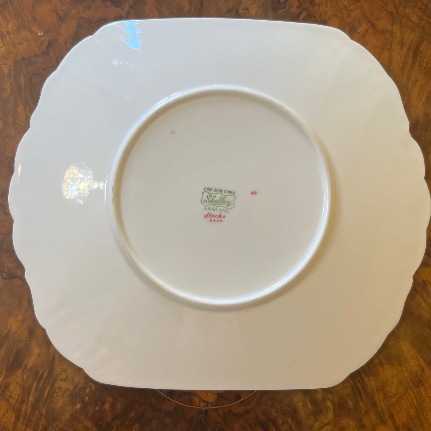 Vintage Shelley Stocks Pattern Cake Plate