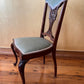 Antique 1910 Mahogany Green Velvet Chair