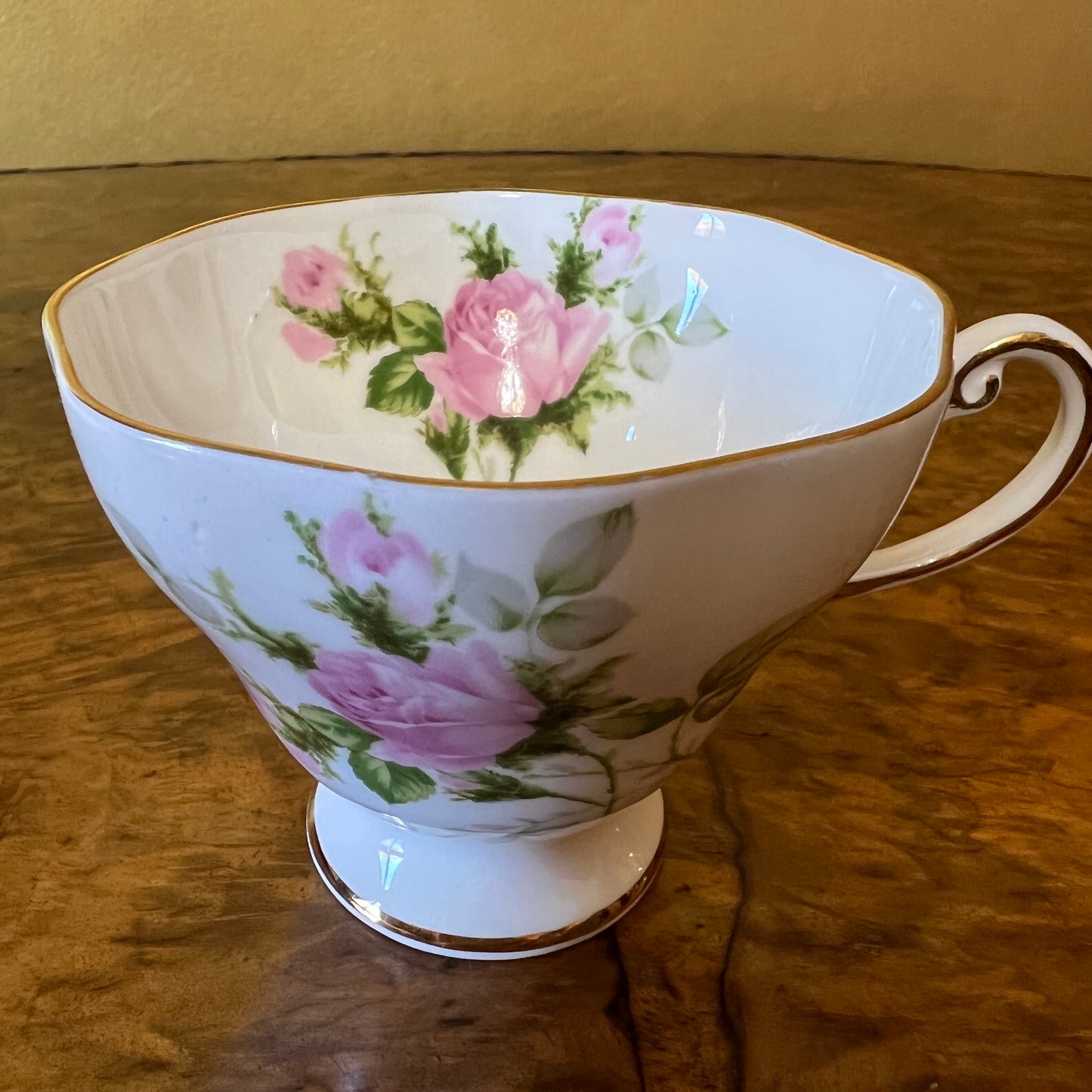 Vintage Foley Pink Rose Tea Cup Trio Set