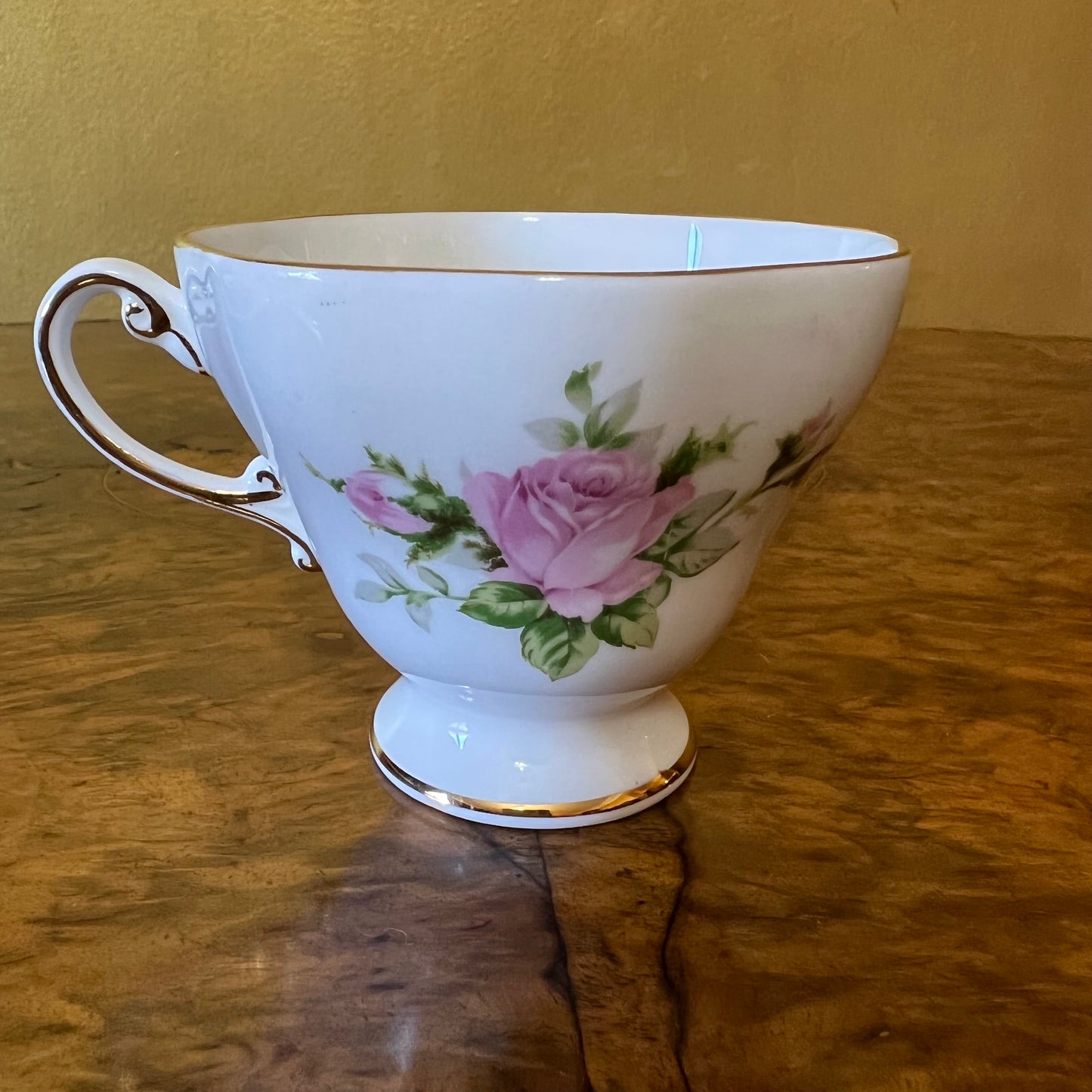 Vintage Foley Pink Rose Tea Cup Trio Set