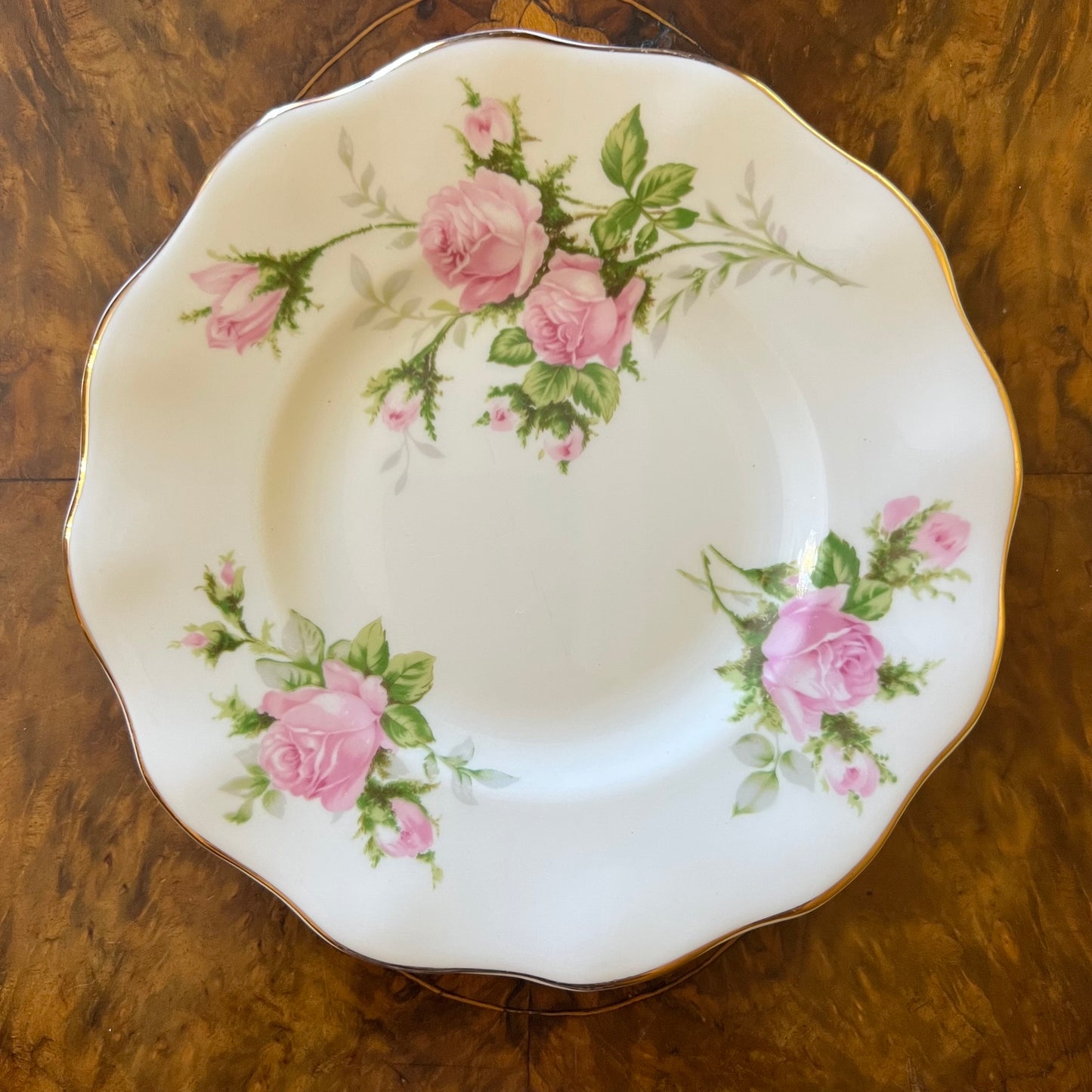 Vintage Foley Pink Rose Tea Cup Trio Set