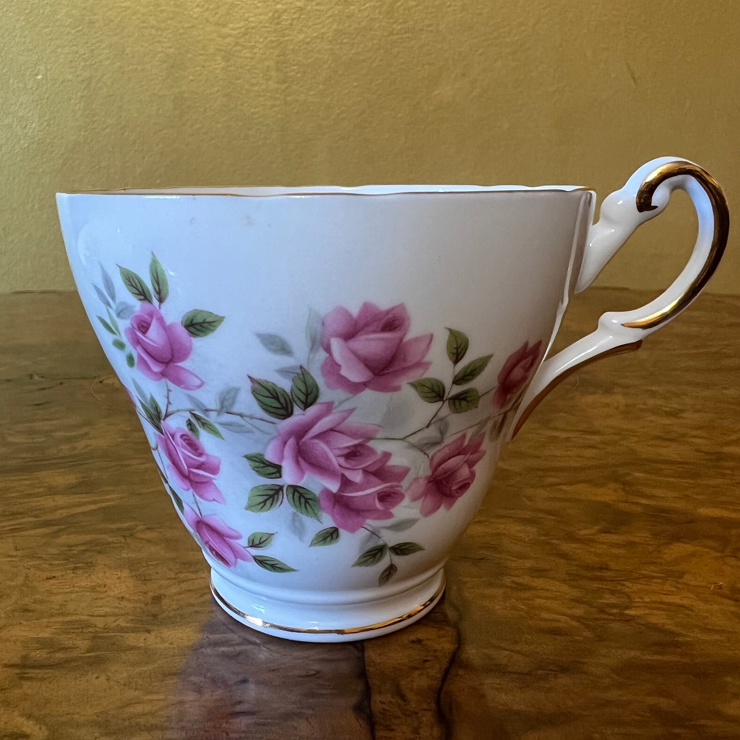 Vintage Regency Pink Roses Tea Cup Trio Set