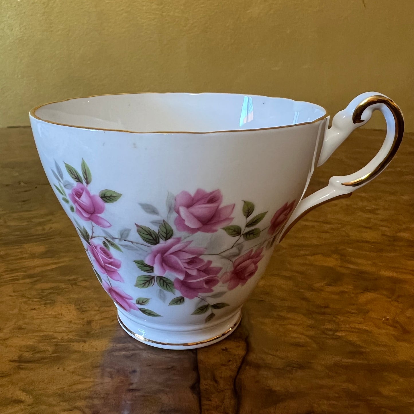 Vintage Regency Pink Roses Tea Cup Trio Set