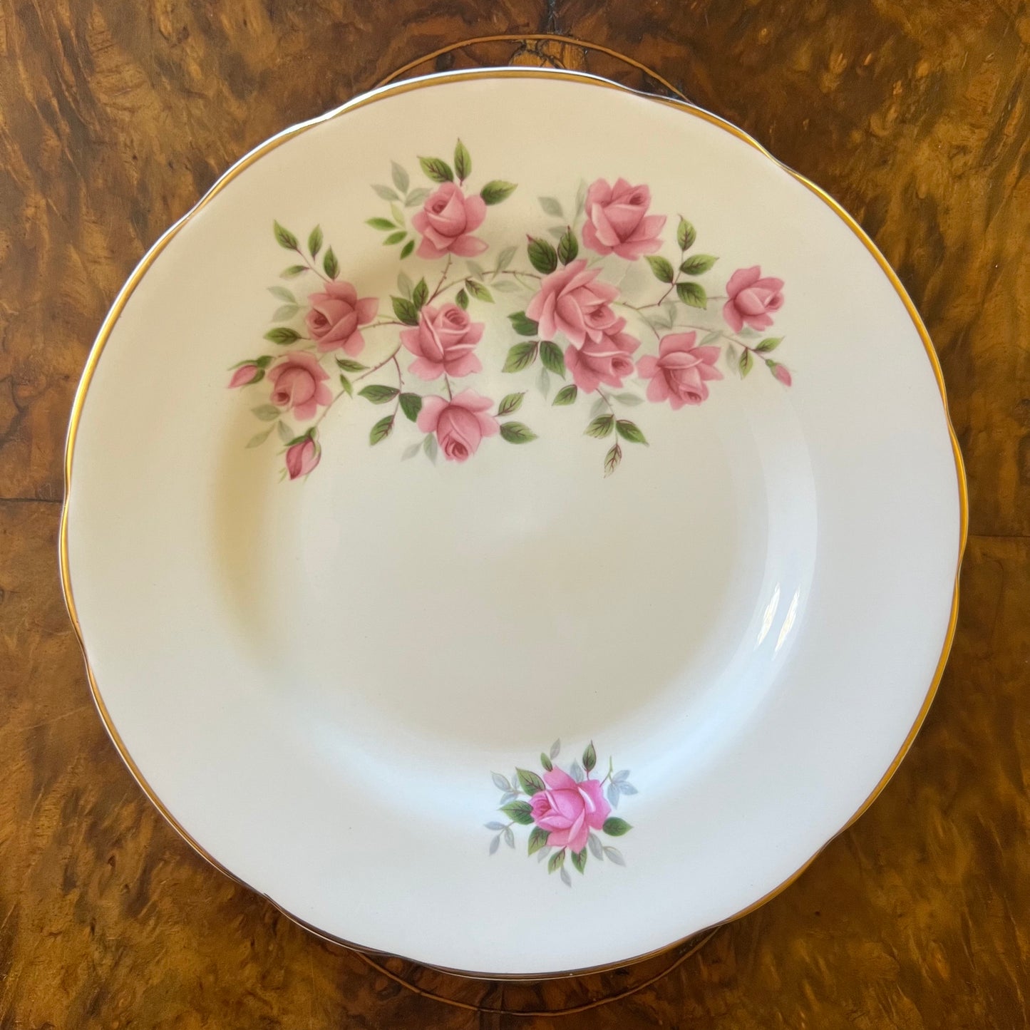 Vintage Regency Pink Roses Tea Cup Trio Set