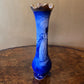 Blue Lady & Girl Printed Narrow Vase