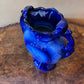 Blue Ceramic Scroll Handles Vase
