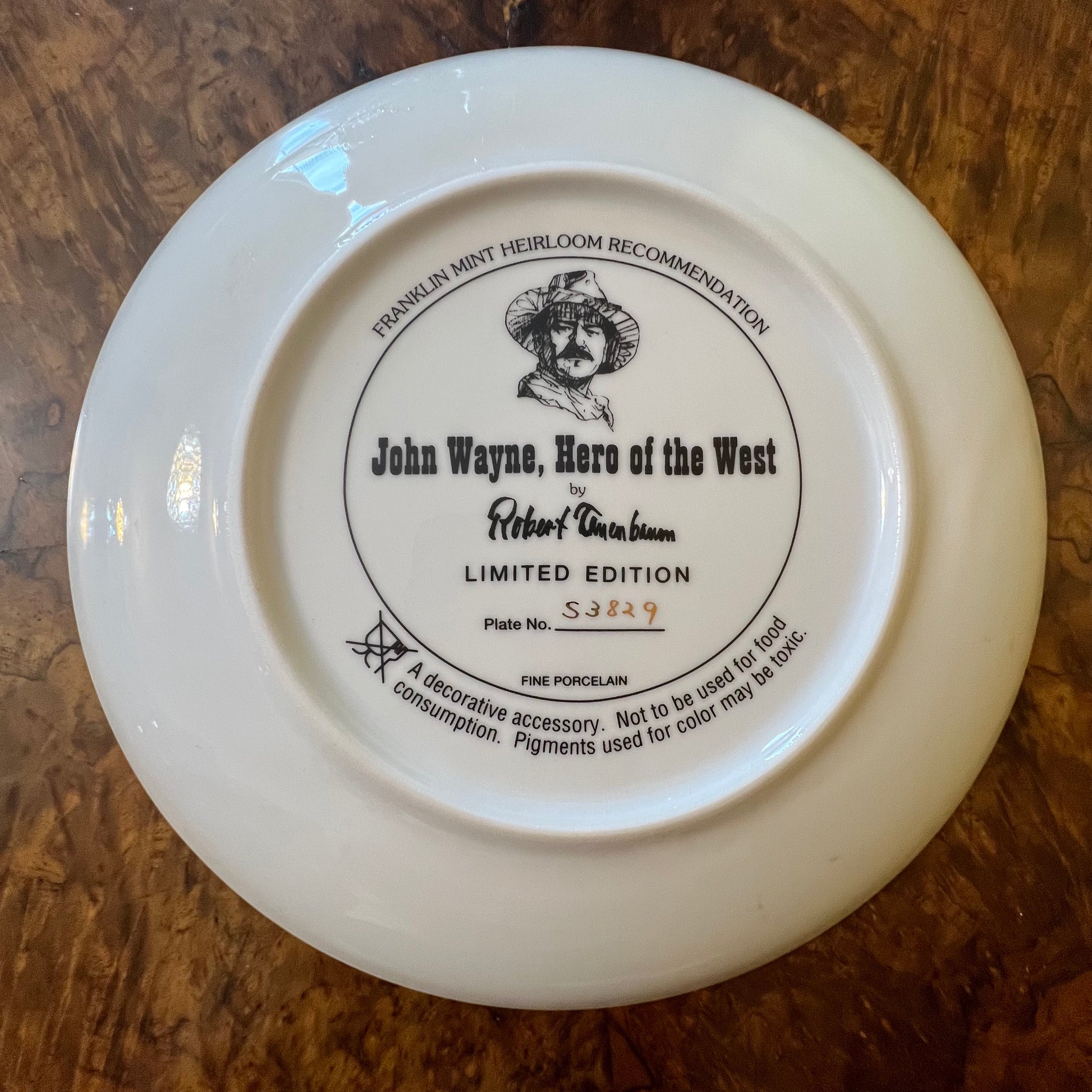 John Wayne Hero Of The West Collectors Plate