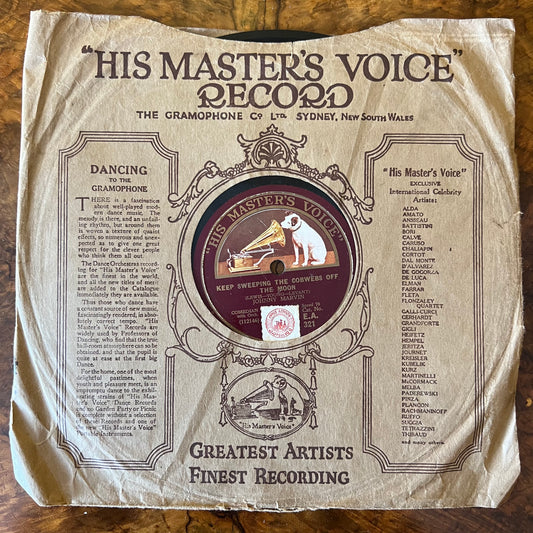 Johnny Marvin Keep Sweeping The Cobwebs Off The Moon/ Is She My Girl Friend? Record