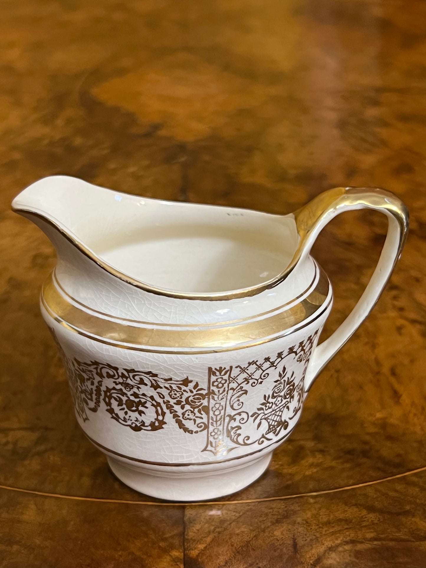 Johnson Bros Victorian Gold Print Creamer Jug 