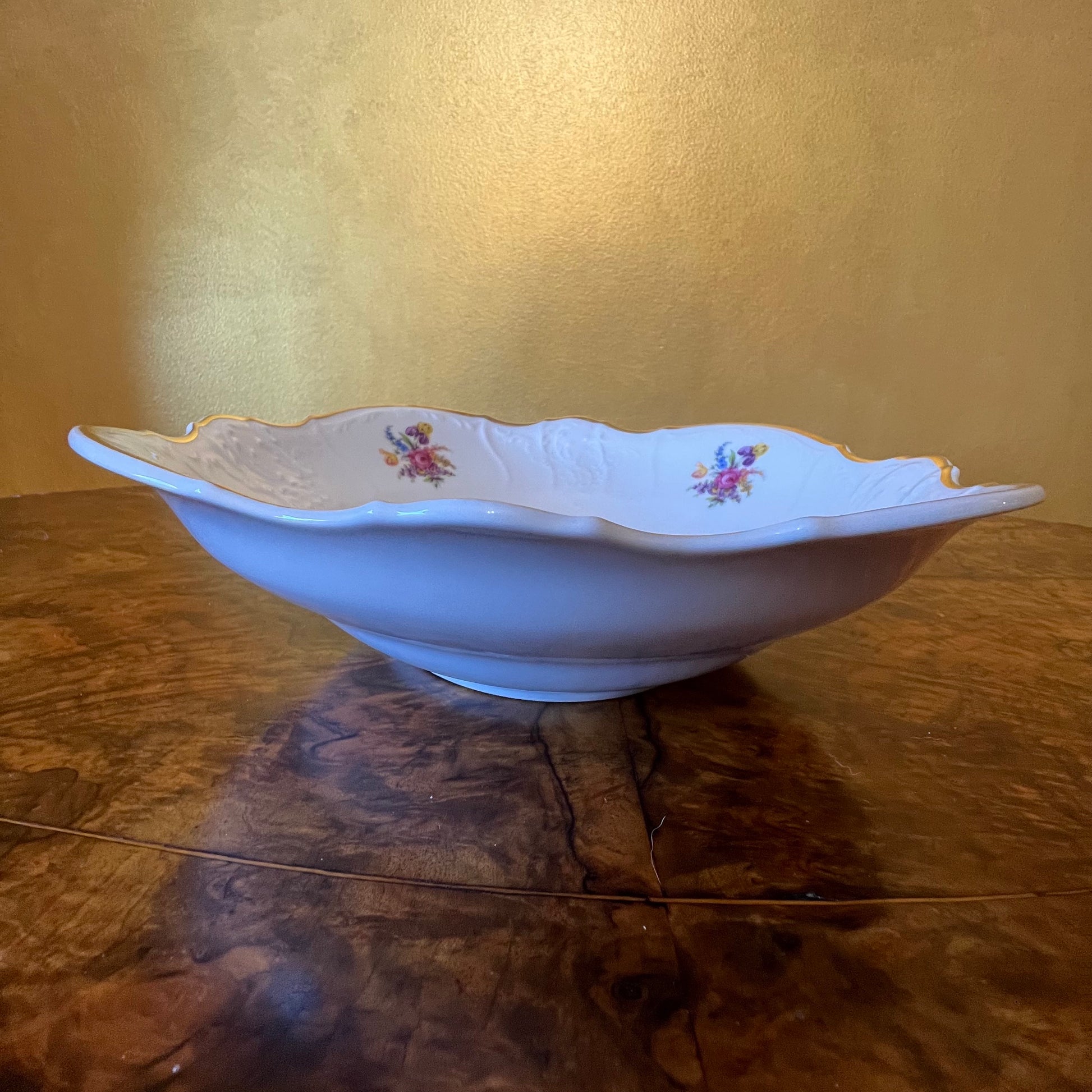 LC Bernadotte Floral Gold Trim Serving 