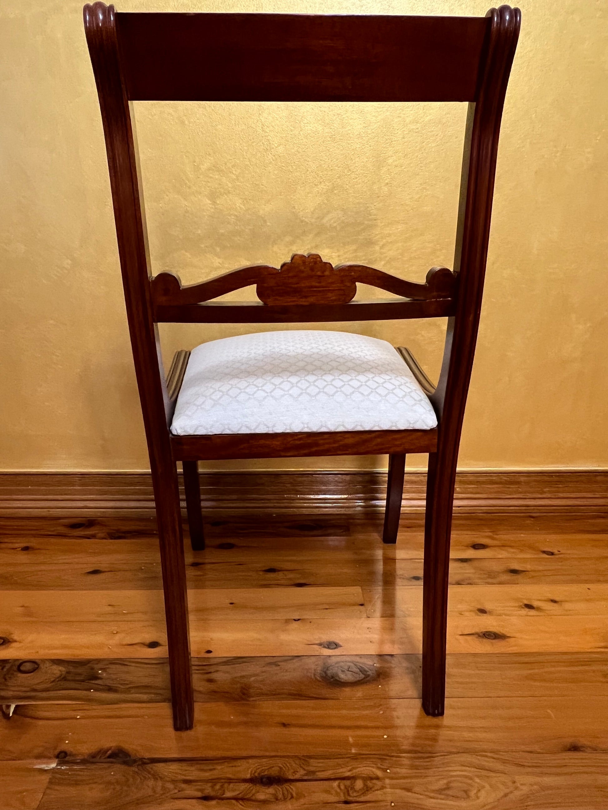 Mahogany Cream Chairs 