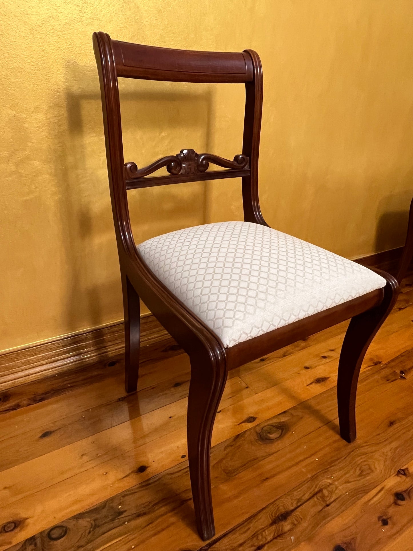 Mahogany Cream Chairs Set Of Six