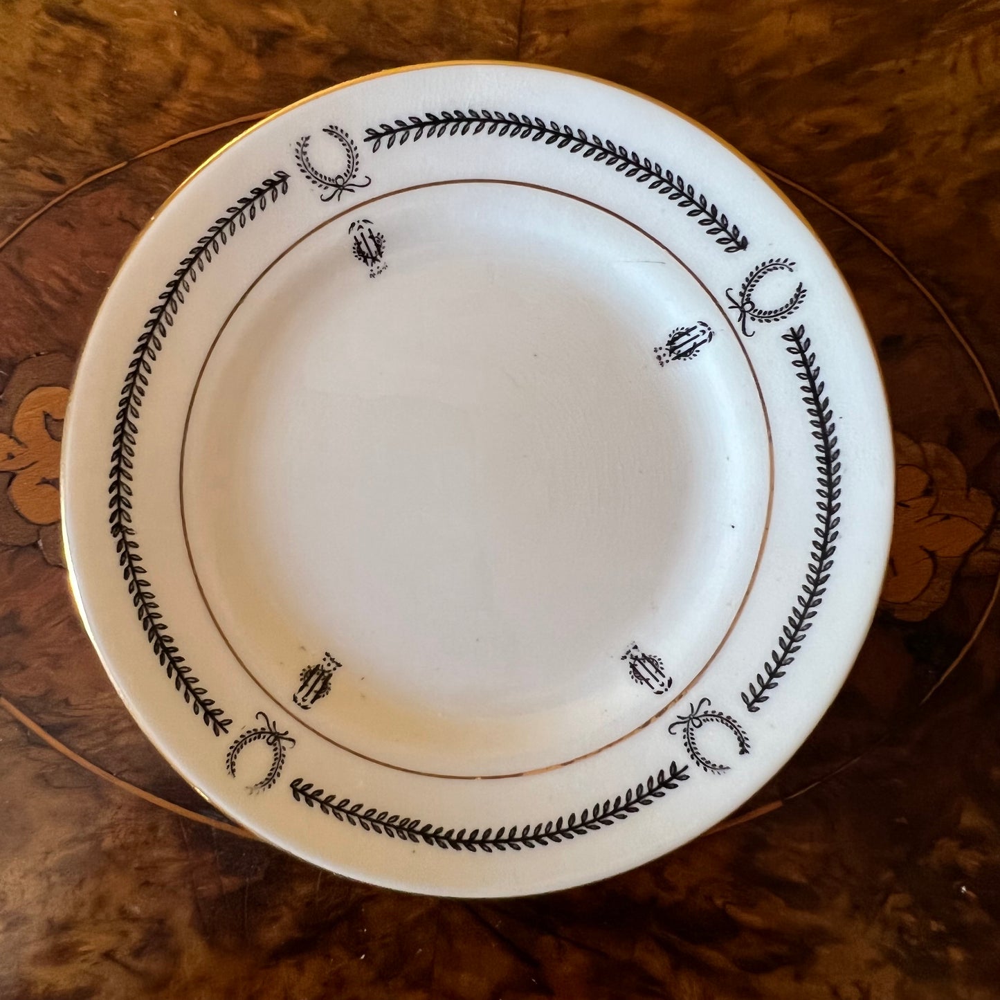 Paragon Black & White Print Demitasse Coffee Cup Side Plate 