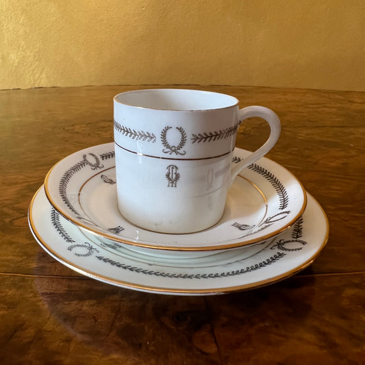 Paragon Black & White Print Demitasse Coffee Cup Trio Set