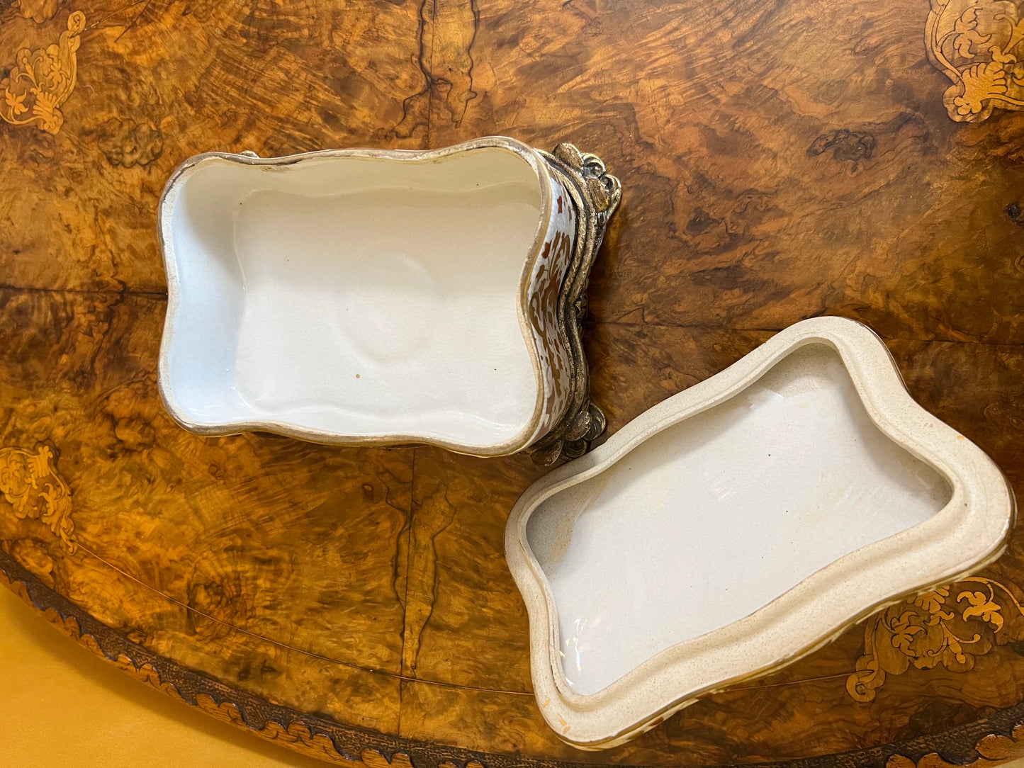 Porcelain & Brass Trinket Box 