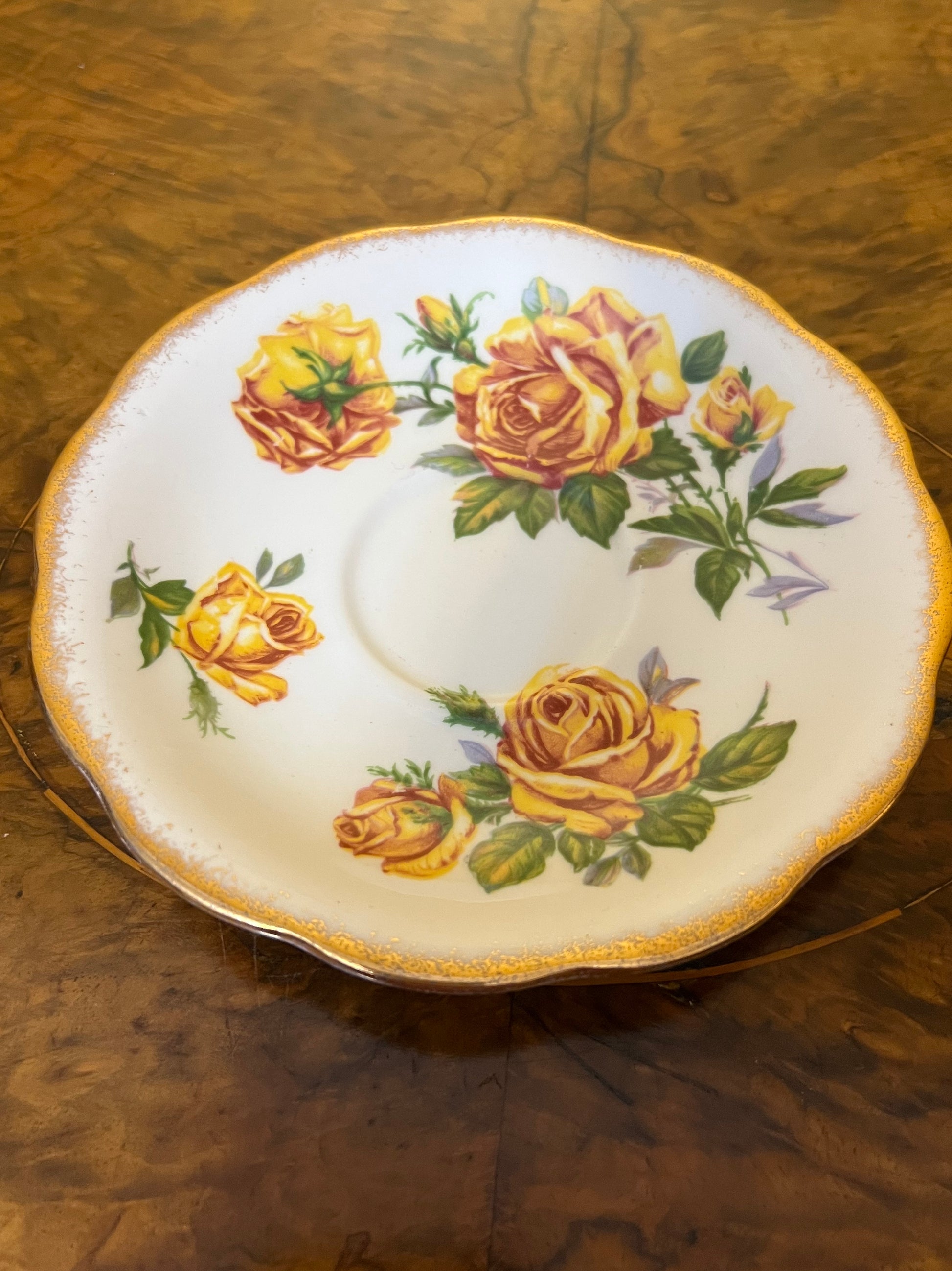 Royal Standard Romany Rose Yellow Saucer 