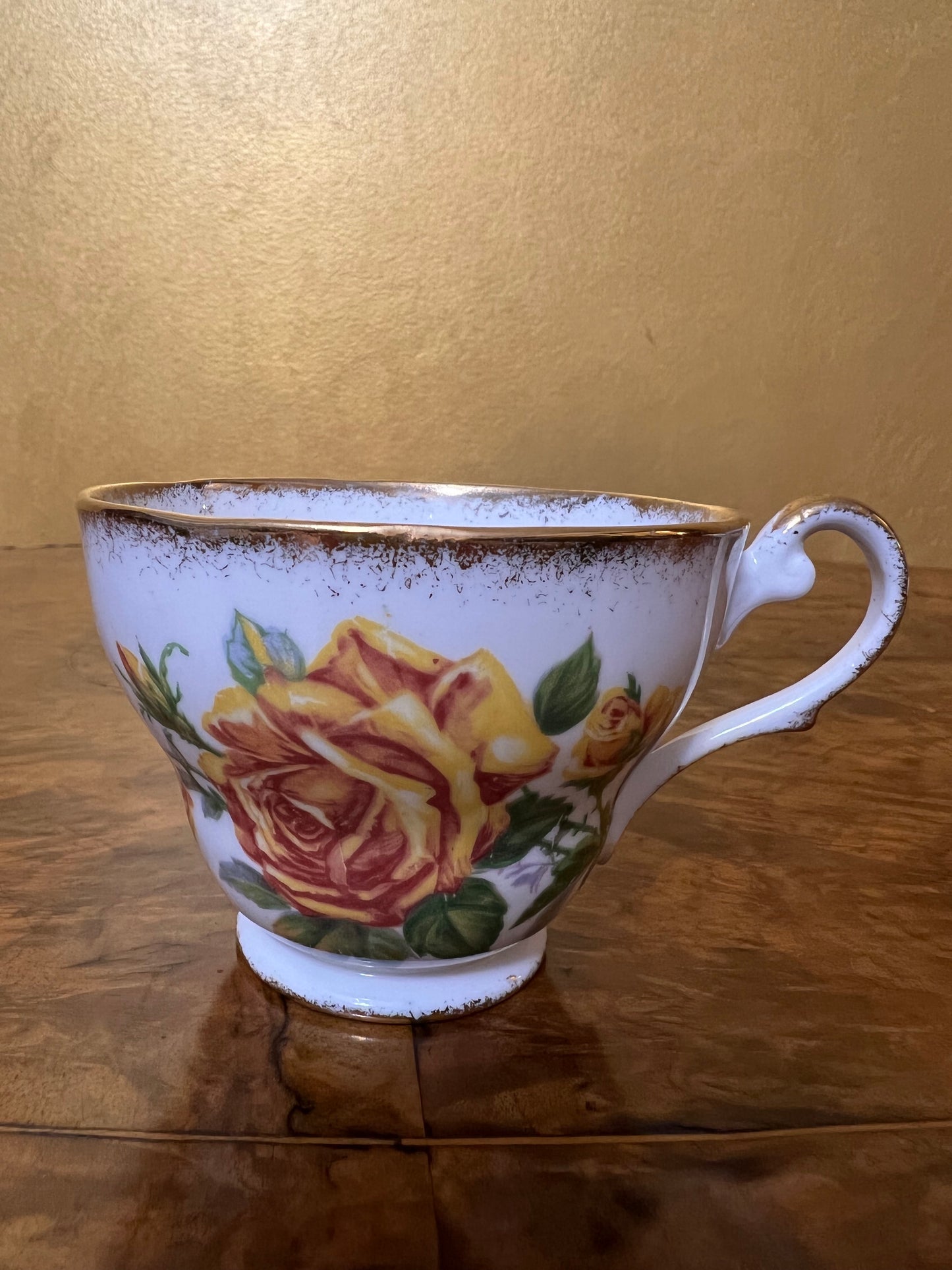 Royal Standard Romany Rose Yellow Tea Cup Trio 