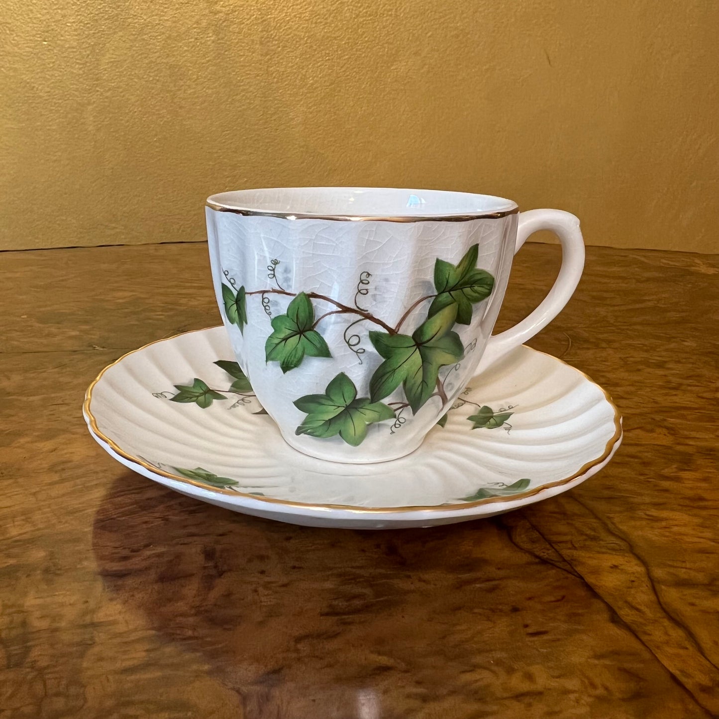 Royal Wessex Ironstone Leaf Print Tea Cup & Saucer Duo Set 
