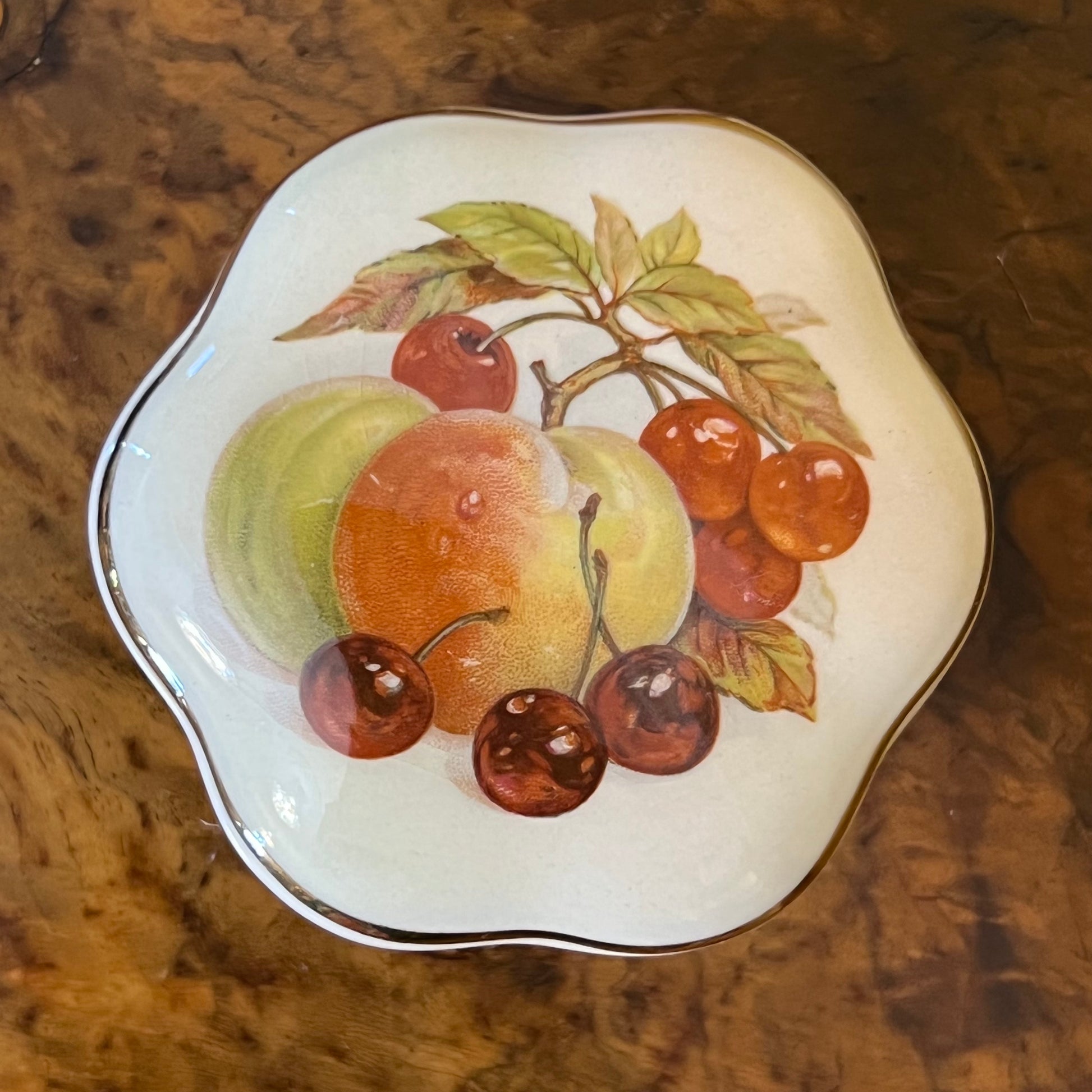 Royal Worcester Palissy Royale Collection Fruit Print Trinket Jar