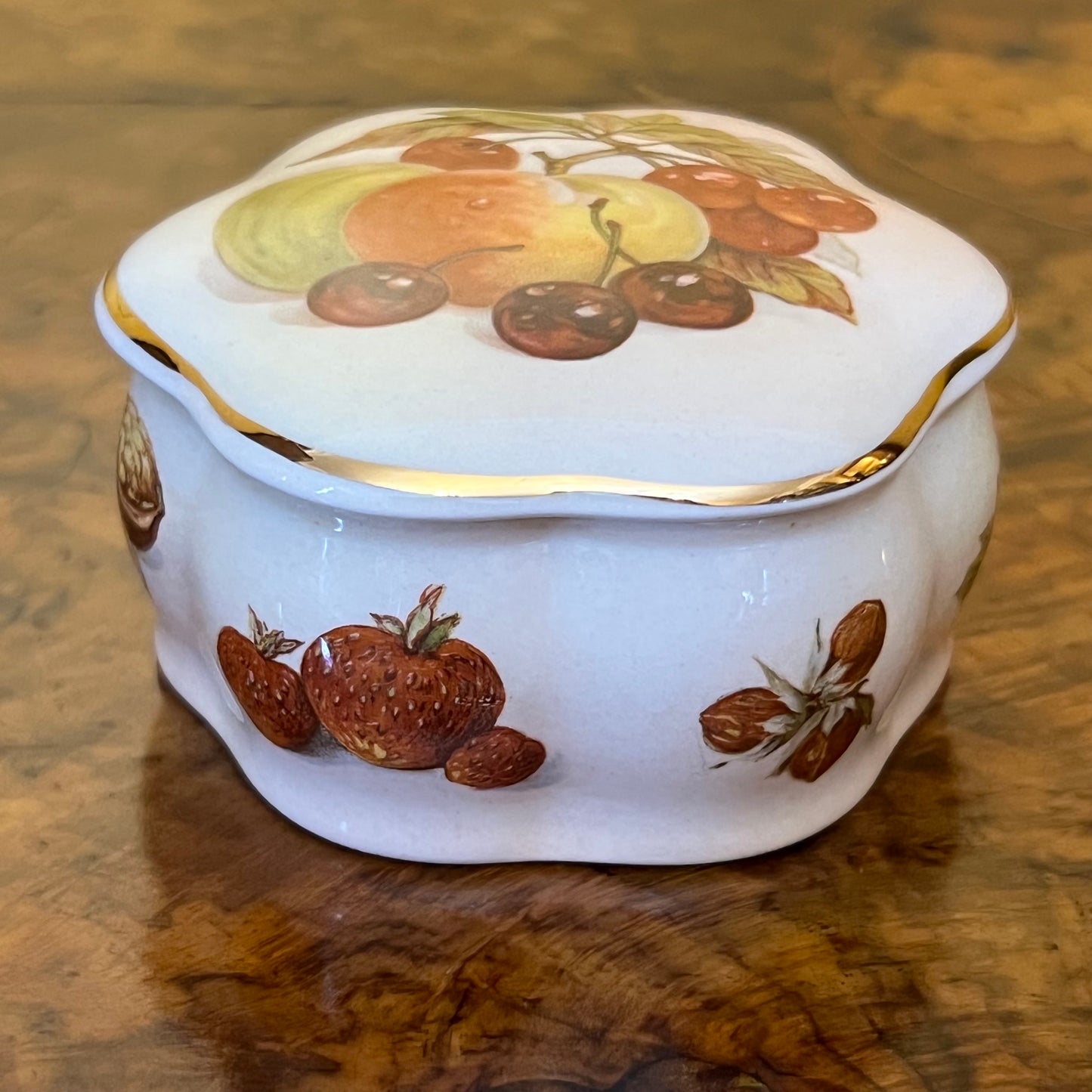 Royal Worcester Palissy Royale Collection Fruit Trinket Jar
