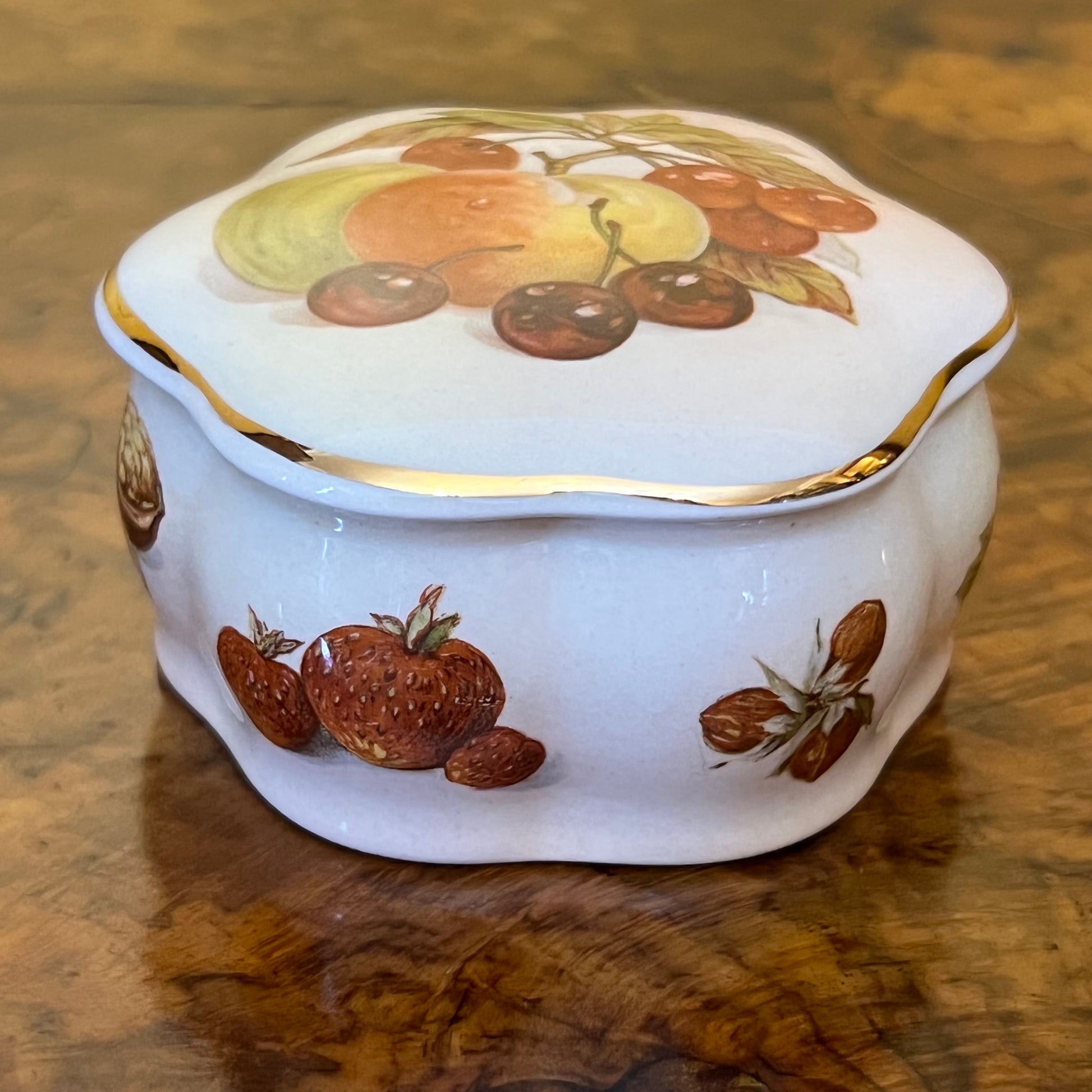 Royal Worcester Palissy Royale Collection Fruit Trinket Jar