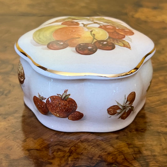 Royal Worcester Palissy Royale Collection Fruit Trinket Jar