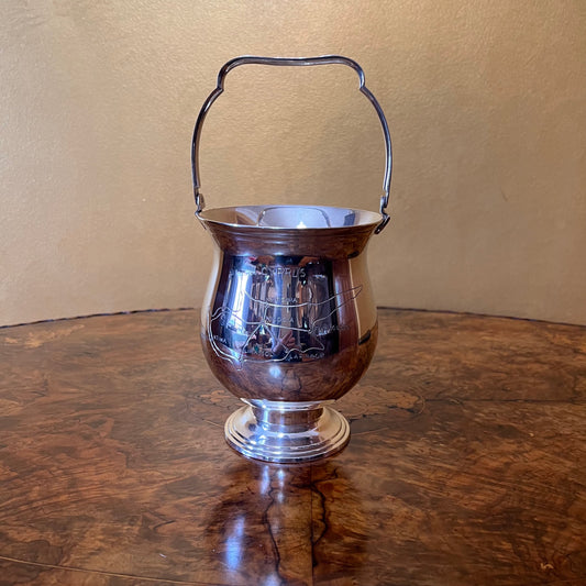 Silver Plated Cyprus Map Ice Bucket