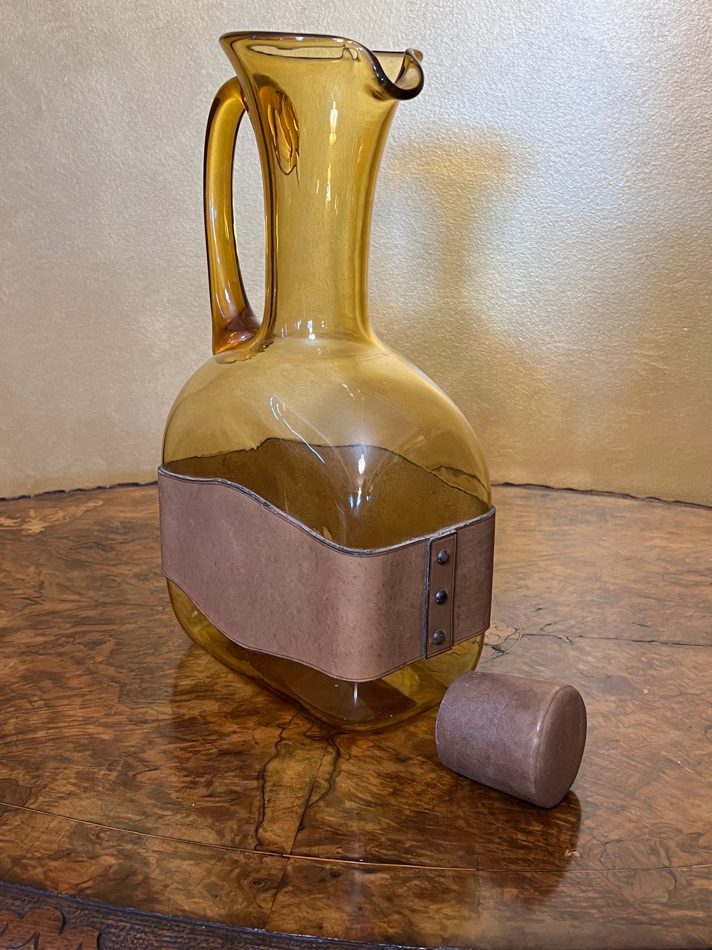 Spanish Jug With Leather Band 