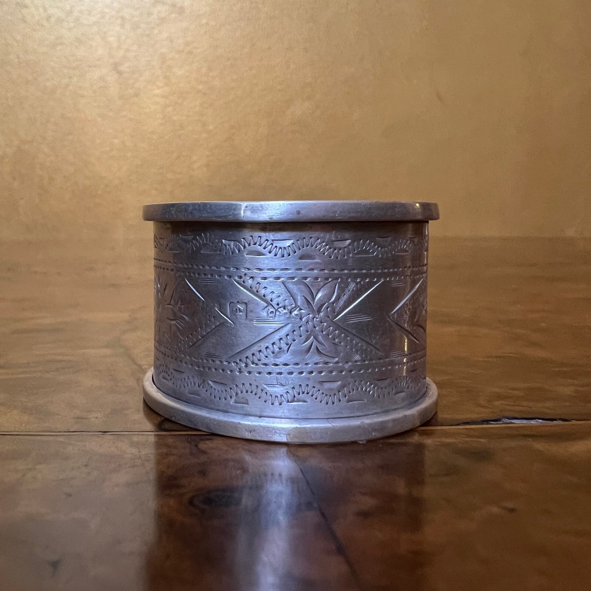 Sterling Silver Engraved Design Napkin Ring