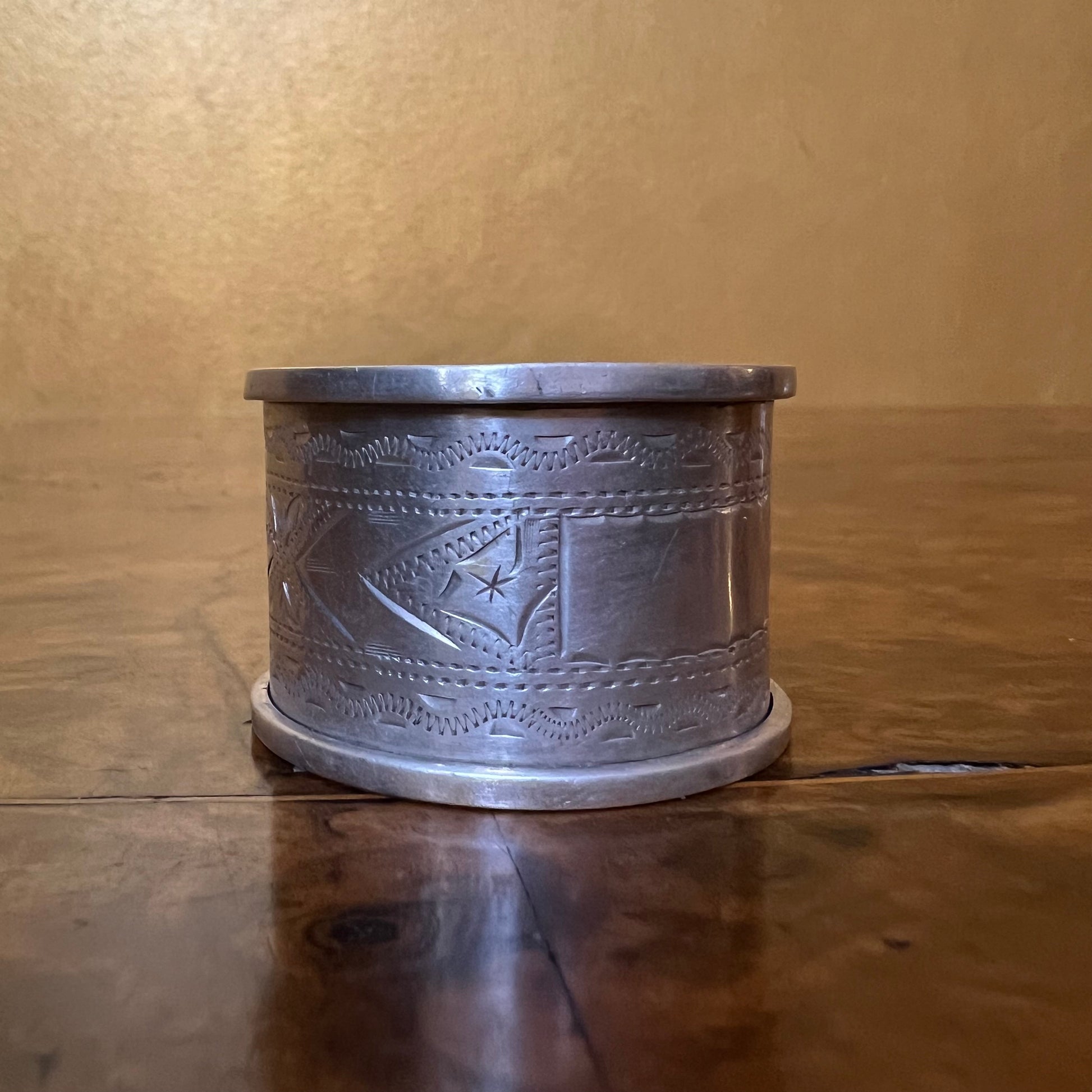 Sterling Silver Engraved Design Napkin Rings