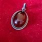 Sterling Silver Rope Detail Amber Pendant