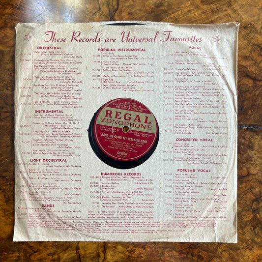 The Yodelling Boundary Rider Let The Rest Of The World Go By/ Hand Me Down My Walking Cane Record