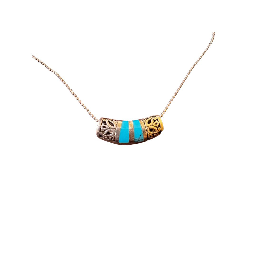 Turquoise Pendant with Sterling Silver Chain