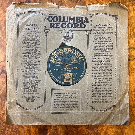 Vernon Dalhart – The Letter Edged In Black/The Lightning Express Record
