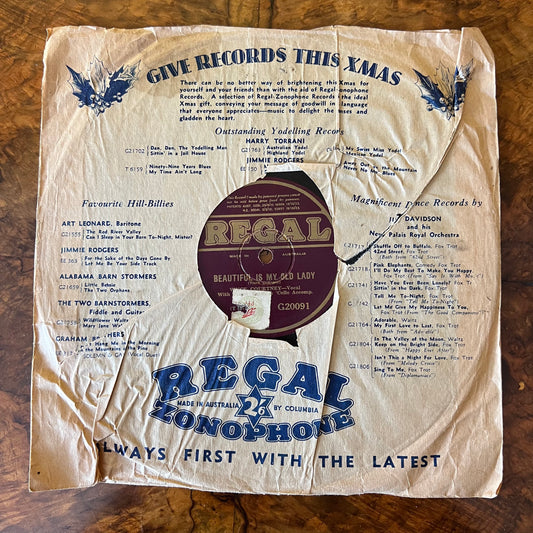 Vince Courtney The Song My Mother Sang To Me/Beautiful Is My Old Lady Record