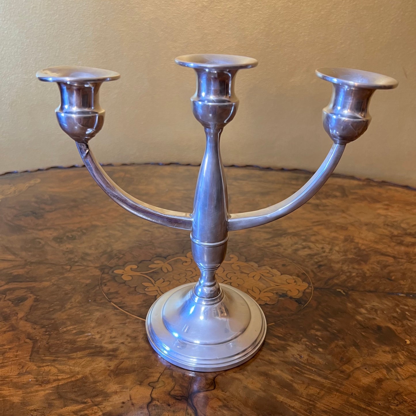 Vintage American Sterling Silver Three Branch Candlestick