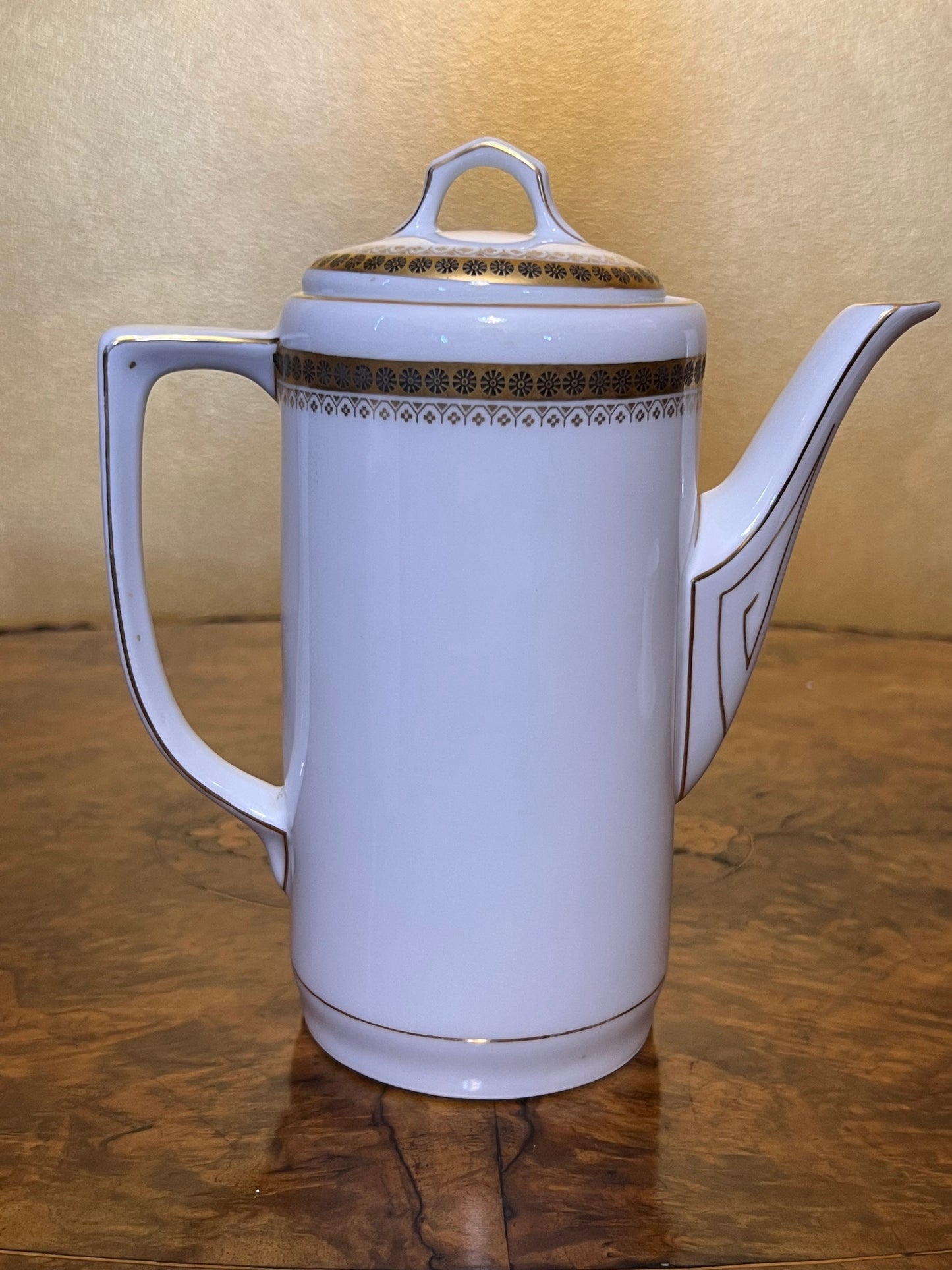 Vintage Bavaria Gold Border Print Demitasse Coffee Pot 