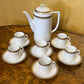 Vintage Bavaria Gold Border Print Demitasse Coffee Pot & Coffee Cups Set