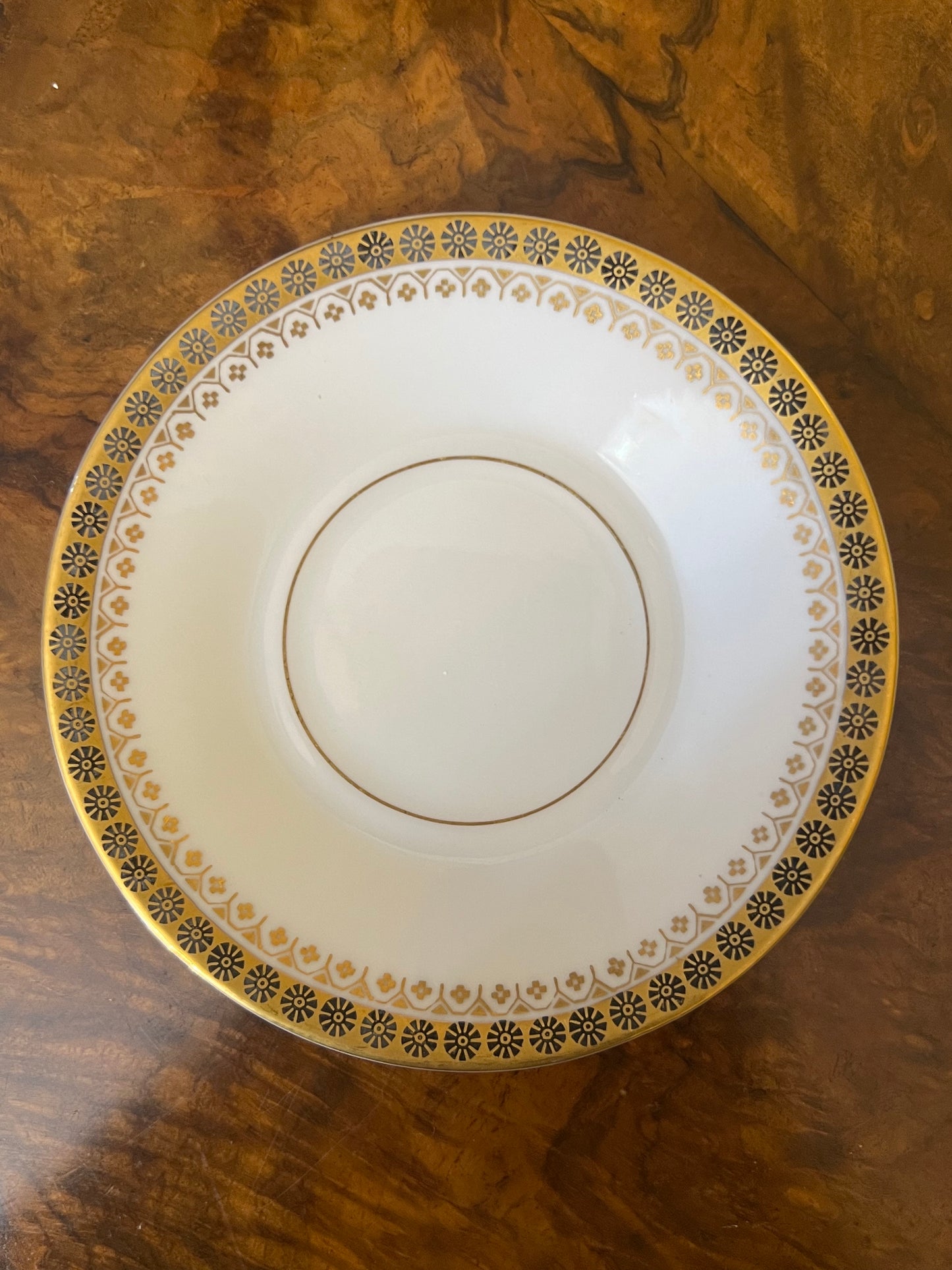 Vintage Bavaria Gold Border Print Demitasse Coffee Saucer 
