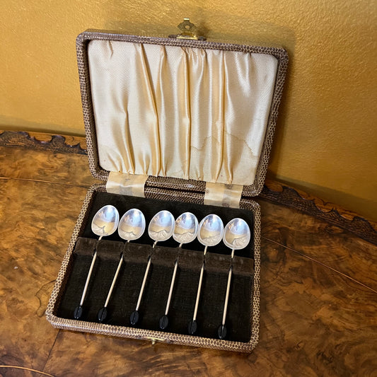 Vintage Birmingham Sterling Silver Coffee Spoons Set