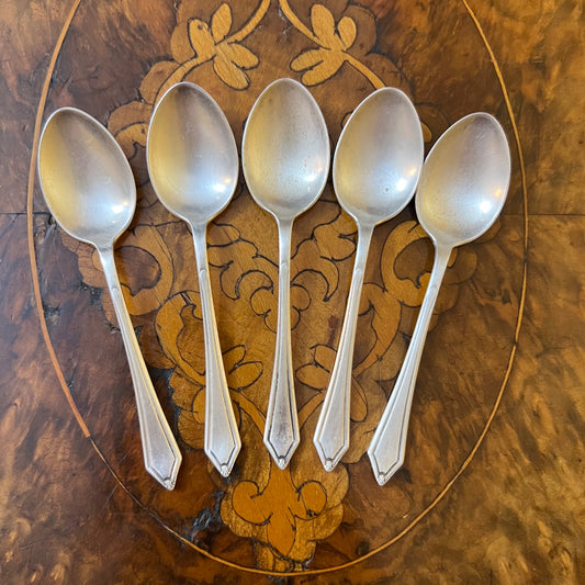 Vintage Charles Wilkes Birmingham Sterling Silver Spoons Set Of 5
