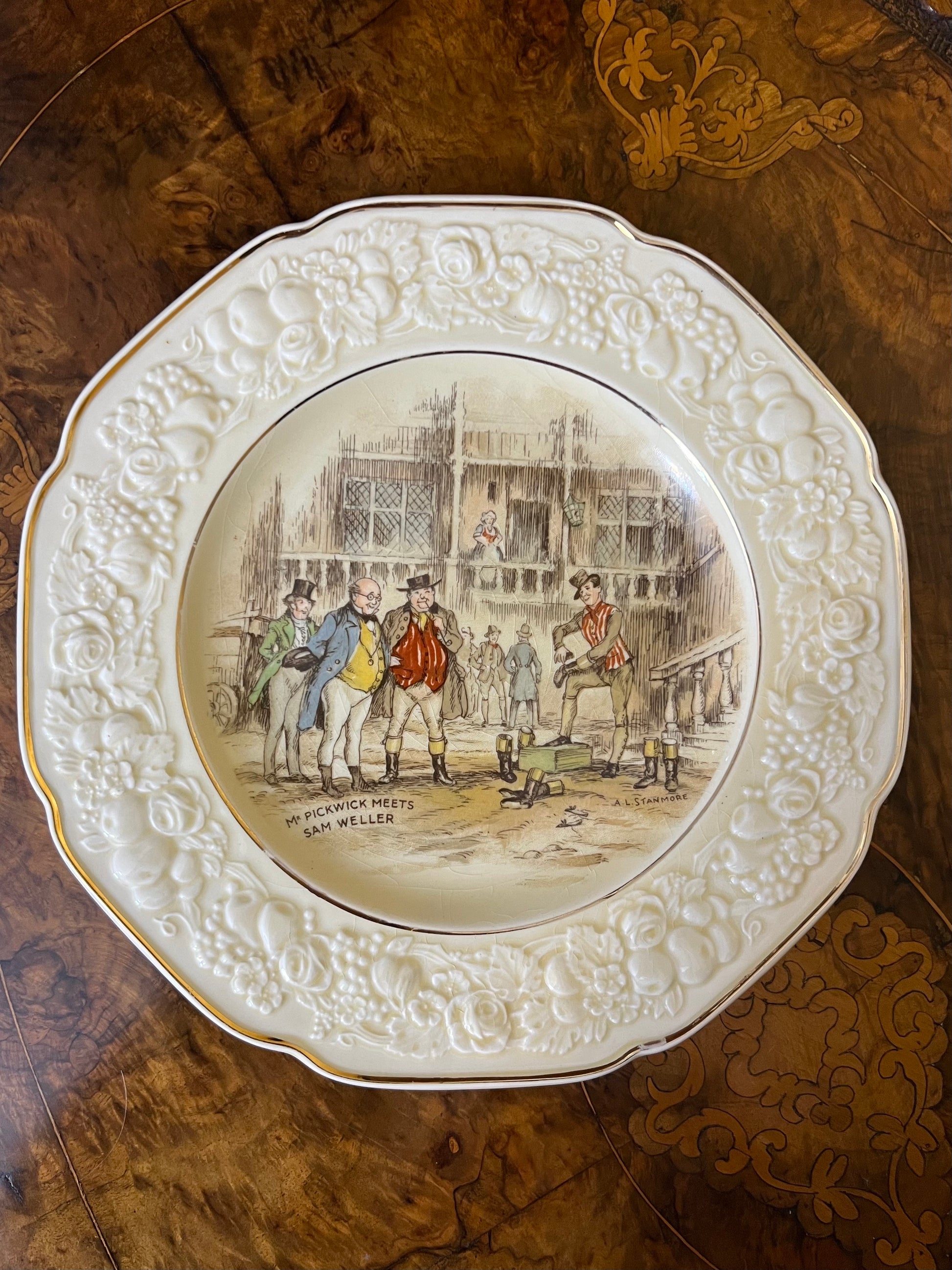 Vintage Crown Ducal Mr Pickwick Meets Sam Weller Dinner Plate