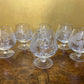 Vintage Crystal Birds Etched Brandy Glasses Set Of Six
